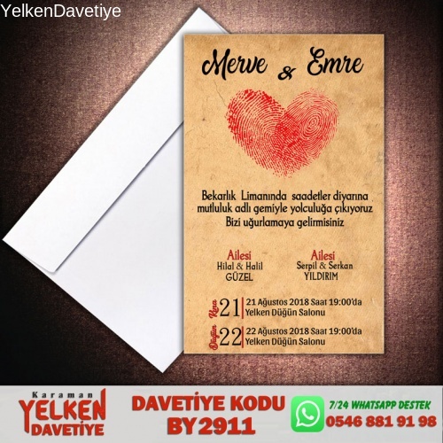 1000 Adet Beyaz Zarflı Davetiye Modeli