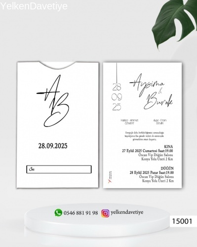 15001 Beyaz Zarflı Model 