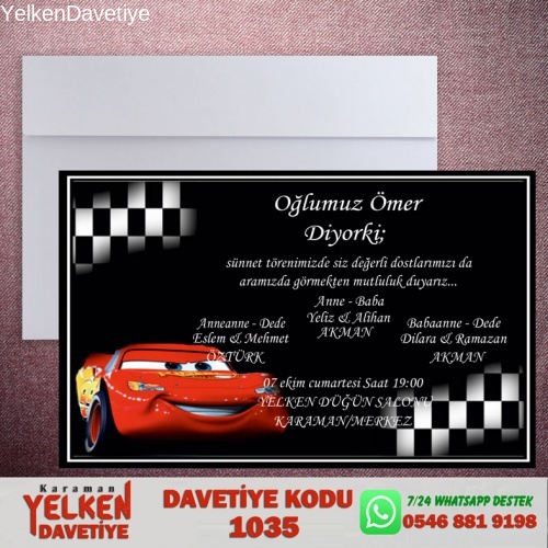 Beyaz Zarflı Sünnet Davetiyesi