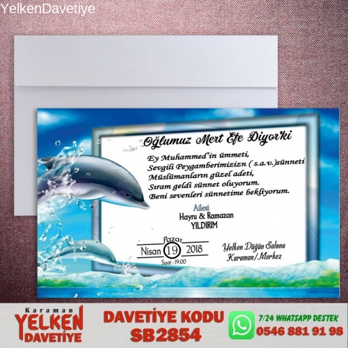 Beyaz Zarflı Sünnet Davetiyesisi