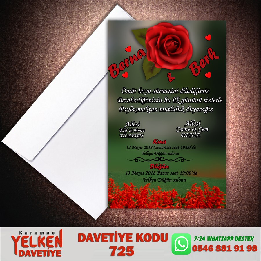 725 Beyaz Zarflı Davetiye - 725 - Görsel 1