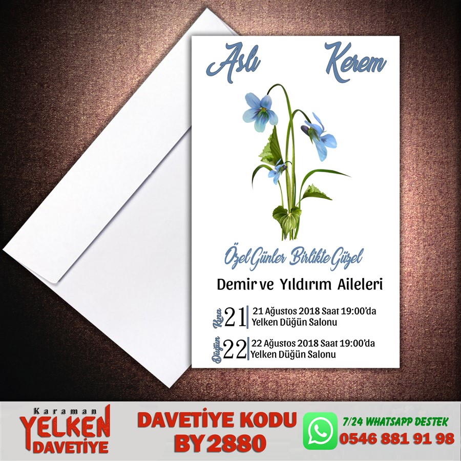BY 2880 Beyaz Zarflı Davetiye - BY2880 - Görsel 1