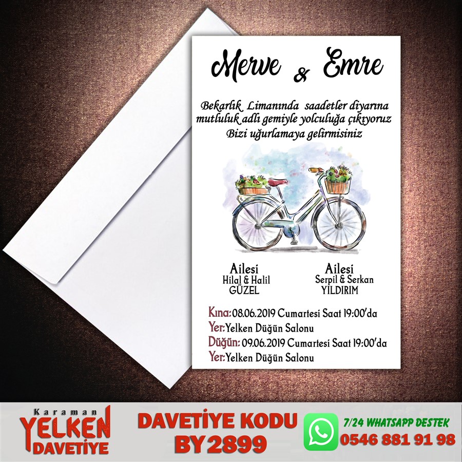 BY 2899 Beyaz Zarflı Davetiye - BY2899 - Görsel 1