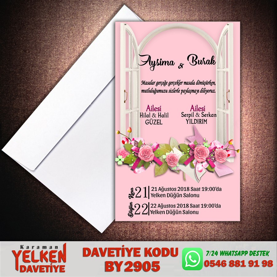 BY 2905 Beyaz Zarflı Davetiye - BY2905 - Görsel 1