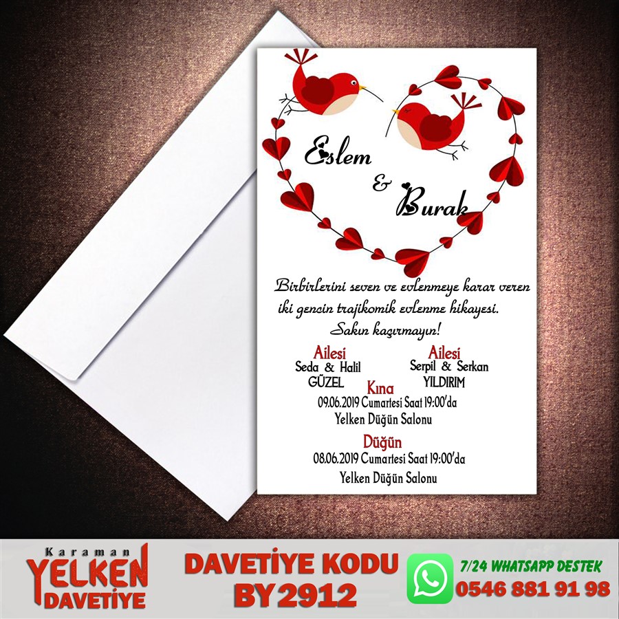 BY 2912 Beyaz Zarflı Davetiye - BY2912 - Görsel 1