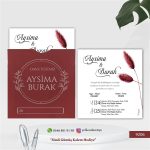 Kare Bordo Gümüş Baskılı - KBG9206