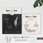 Kare Gümüş Baskılı Siyah - KGS9198
