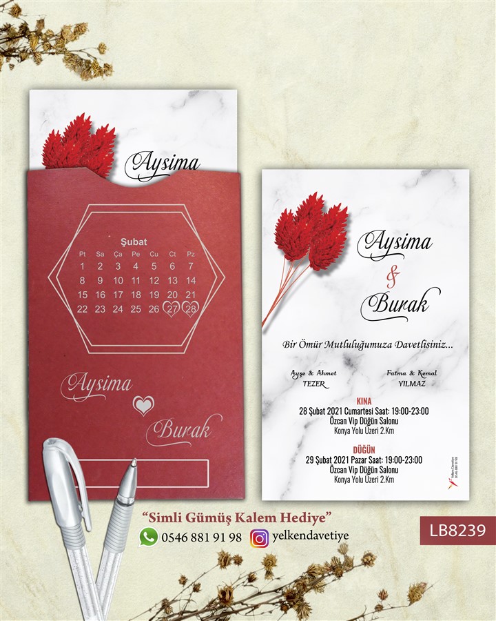 LB8239 Gümüş Baskılı Bordo - LB8239 - Görsel 1