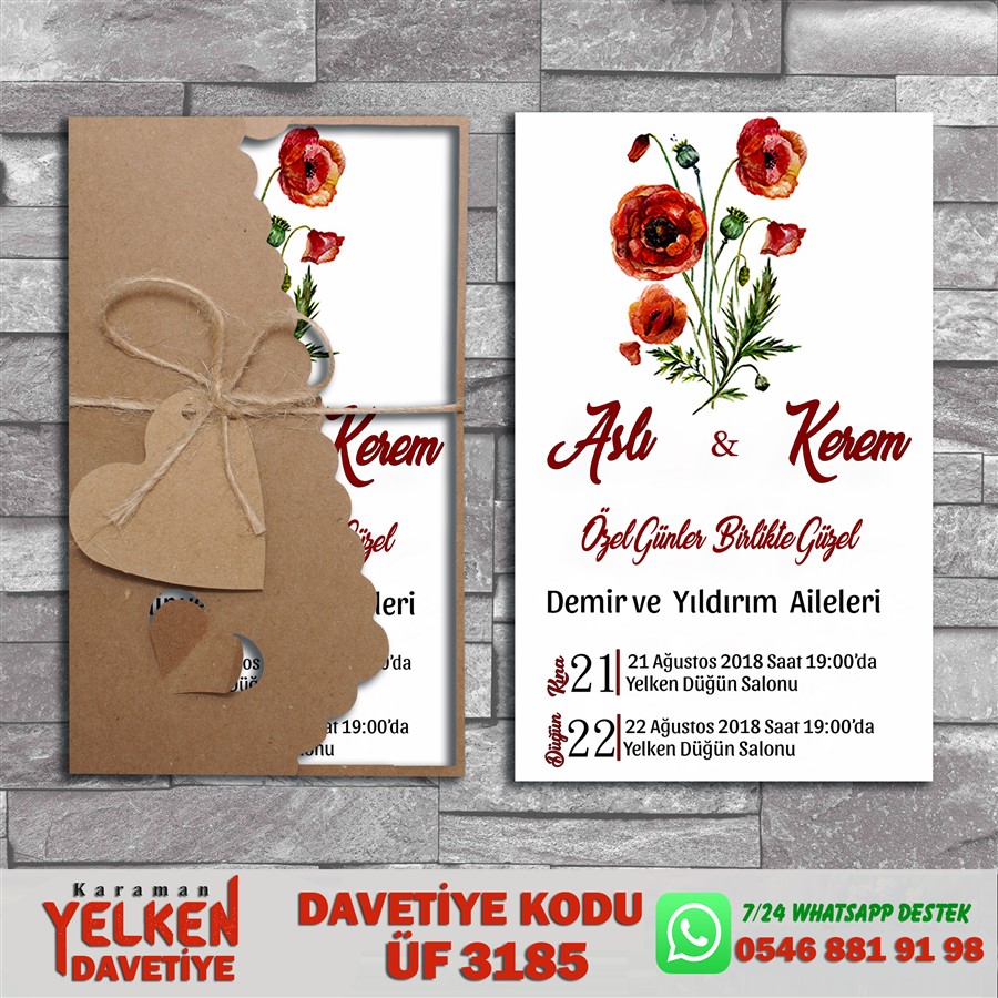 ÜF 3185 Flower Kraft Zarflı Modeller - ÜF3185 - Görsel 1