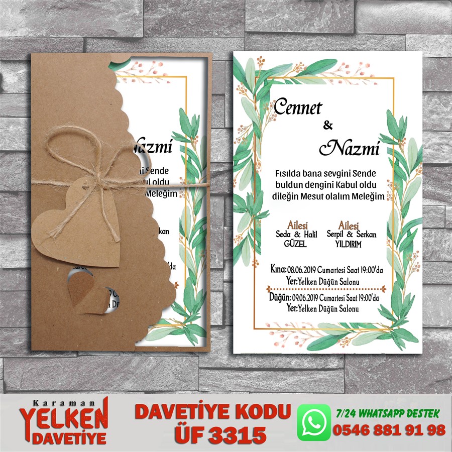 ÜF 3315 Flower Kraft Zarflı Modeller - ÜF3315 - Görsel 1