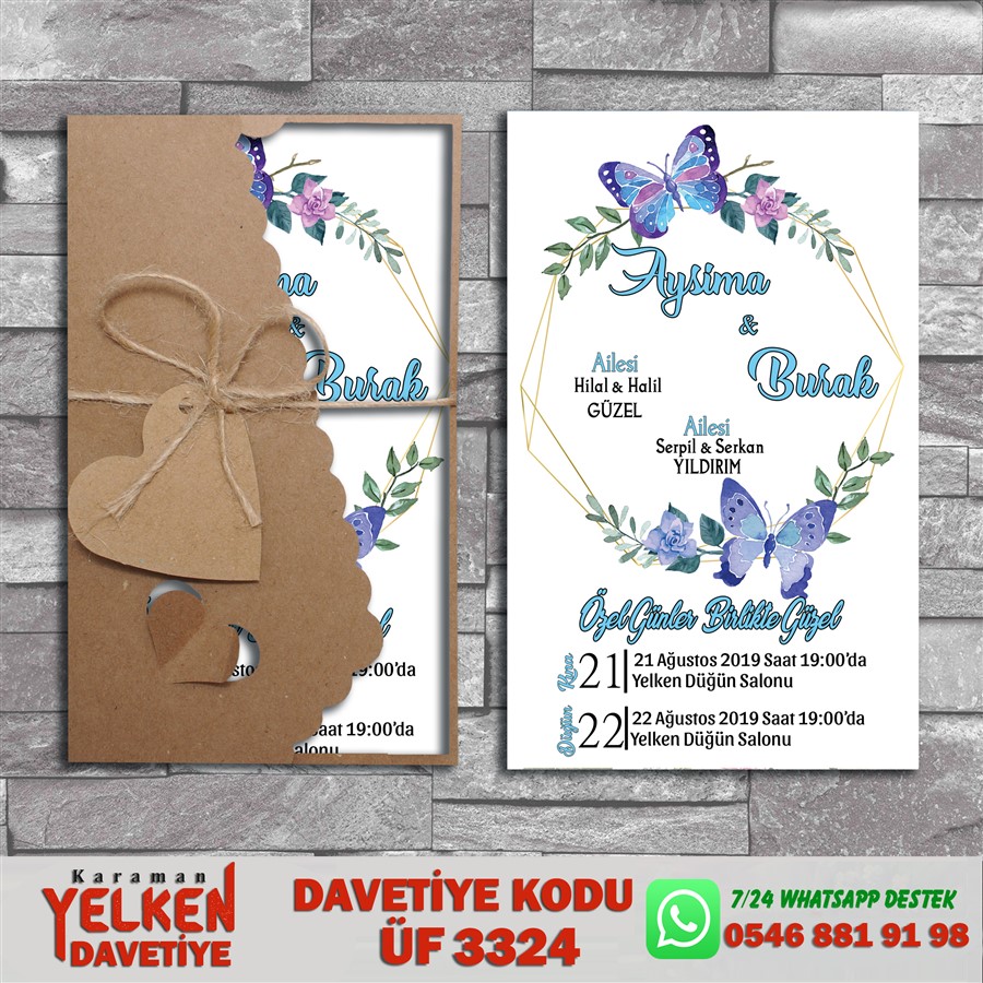 ÜF 3324 Flower Kraft Zarflı Modeller - ÜF3324 - Görsel 1