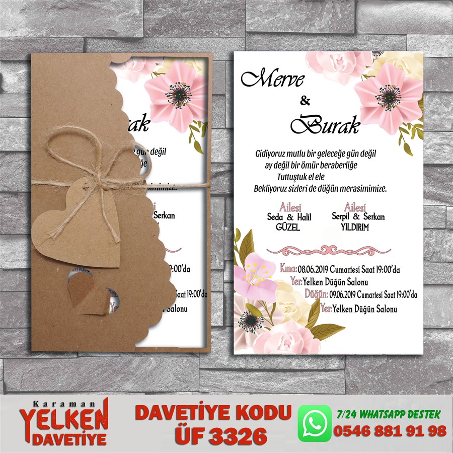 ÜF 3326 Flower Kraft Zarflı Modeller - ÜF3326 - Görsel 1